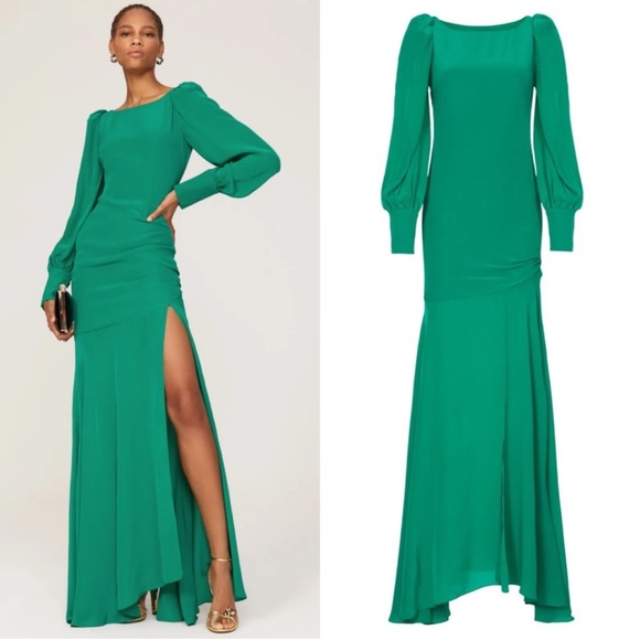 De La Vali Presley Gown Maxi Dress in Green Size UK 10 US 6 - Picture 5 of 13